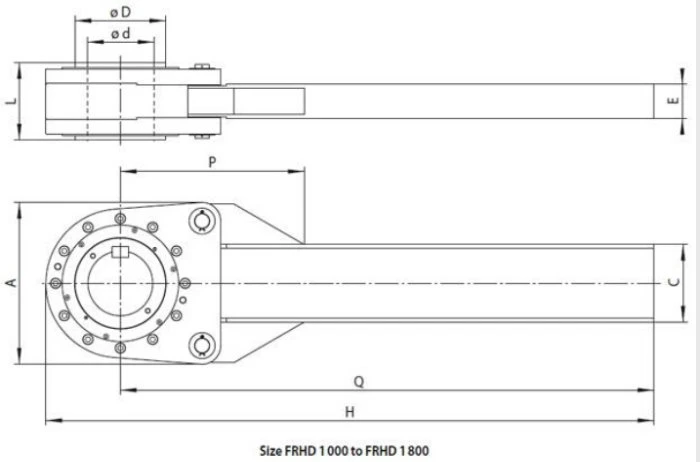 Frhd700-1800 Series Sealed Complete Sprag Type Backstop Freewheels with Torque Arm