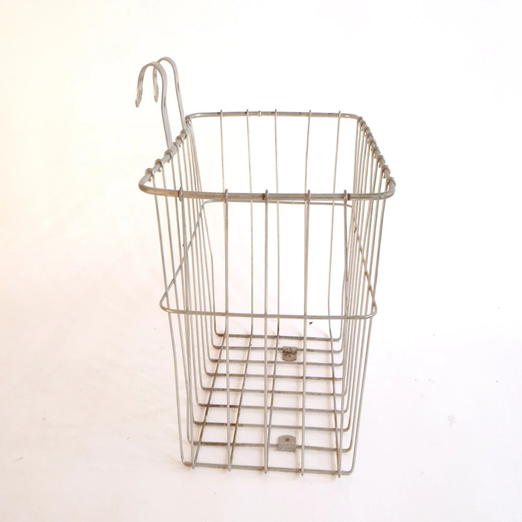 Popular Rear Steel Mesh Bicycle Basket with Handle of Bicycle Parts