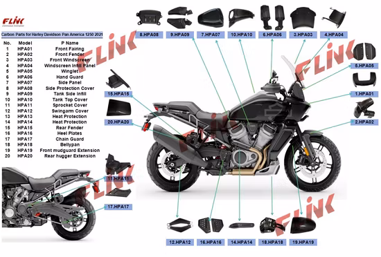 Motorcycle Rear Mudguards Fir for Harley Pan America 1250